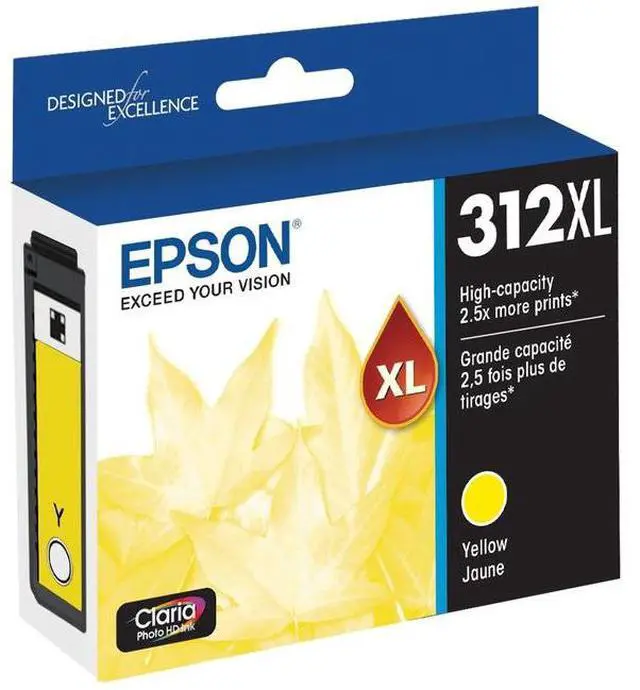 Alt view image 9 of 12 - Epson T312XL Claria High Capacity Ink Cartridge for Inkjet Printer, Yellow