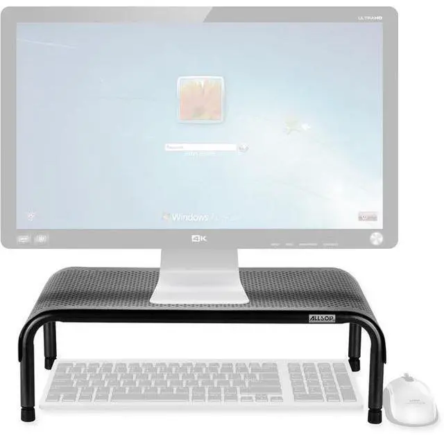 Alt view image 13 of 17 - Allsop Ergo 3 Metal Monitor Stand 10"x18"x6" Pearl/Black 31630