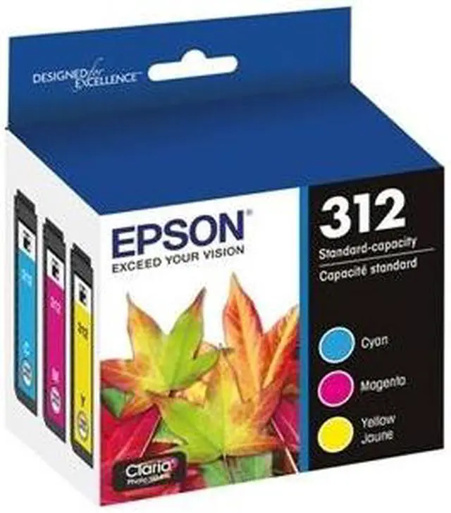 Alt view image 4 of 7 - Epson T312 Claria Standard Capacity Ink Cartridge, 3 Pack, Cyan/Magenta/Yellow