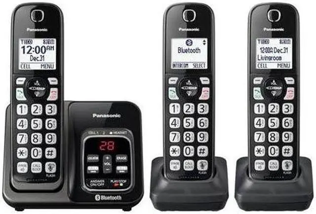 Alt view image 5 of 17 - Panasonic - KX-TGD563M - Panasonic Link2Cell KX-TGD563M Bluetooth/DECT 6.0 1.93 MHz Cordless Phone - Metallic Black -