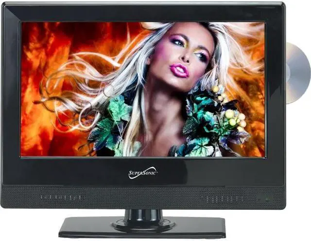 Alt view image 3 of 12 - SUPERSONIC SC-1312 13" Black LED HDTV with Built-in DVD Player