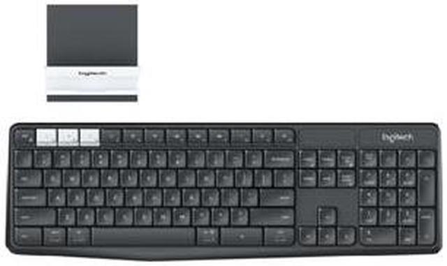 Alt view image 13 of 20 - Logitech K375s Multi-Device Wireless Keyboard and Stand Combo 920-008165 Black Bluetooth Wireless Standard K375s Multi-Device Wireless Keyboard and Stand Combo