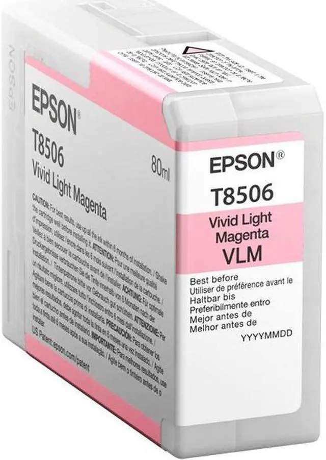 Alt view image 6 of 10 - Epson T850 Vivid Light Magenta Inkjet UltraChrome HD Ink Cartridge #T850600