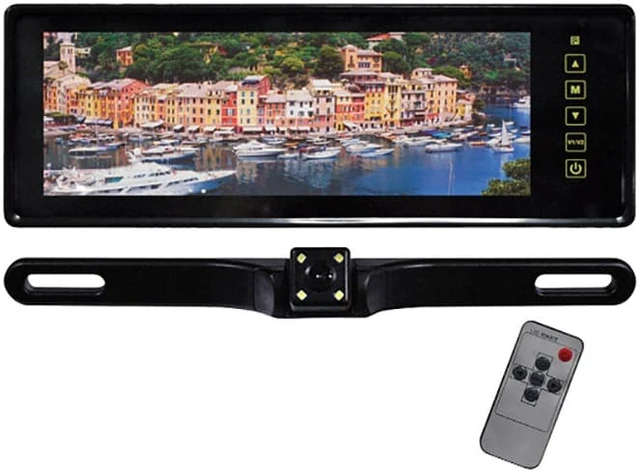 Alt view image 6 of 7 - New Tview Rv808c 8.8" Tft Monitor Built In Rear View Mirror Back Up Camera