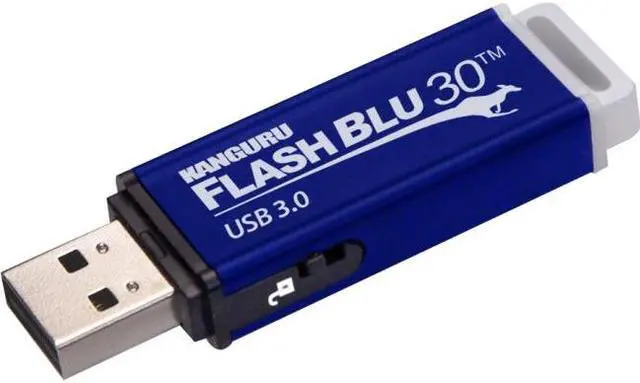 Alt view image 3 of 11 - Kanguru FlashBlu30 with Physical Write Protect Switch SuperSpeed USB3.0 Flash Drive