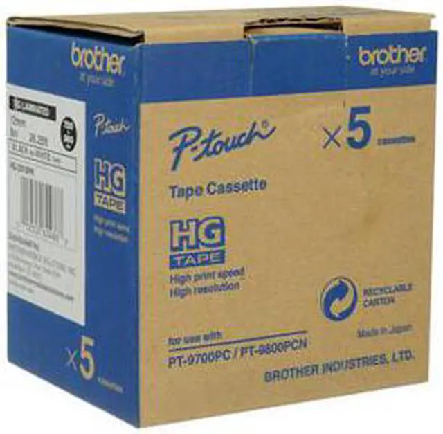 Alt view image 5 of 7 - BROTHER MOBILE SOLUTIONS HGE2315PK 0.47 IN X 26.2 FT (12MM X 8M), BLACK INK ON WHITE LABEL, 5 PACK