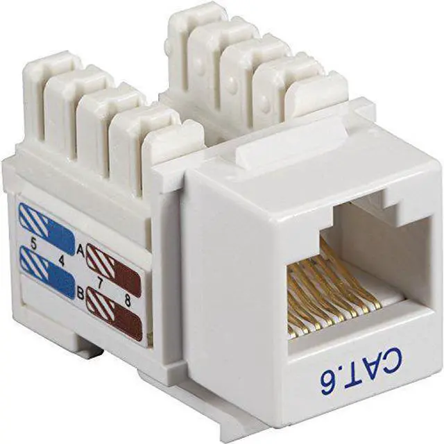Alt view image 4 of 8 - Black Box CAT6J-WH-25PAK CAT6 Keystone Jack - Unshielded, RJ45, White, 25-Pack