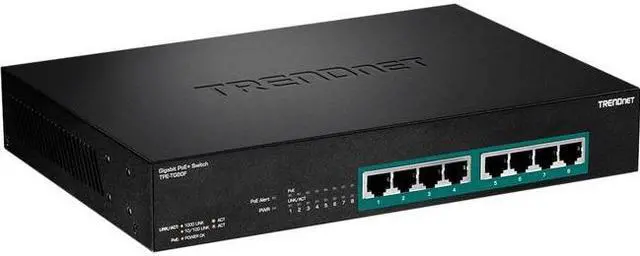 Main image of TRENDnet - TPE-TG80F - TRENDnet 8-Port Gigabit Full Power Poe+ Switch; 8 x Gigabit PoE+ Ports; 240W Power Budget; 16Gbps
