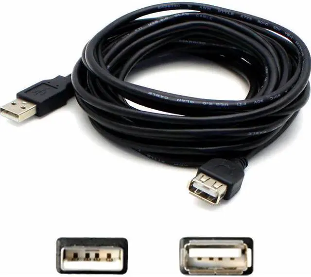 Alt view image 4 of 10 - Addon 15Ft Usb 2.0 (A) Male To Female Black Extension Cable