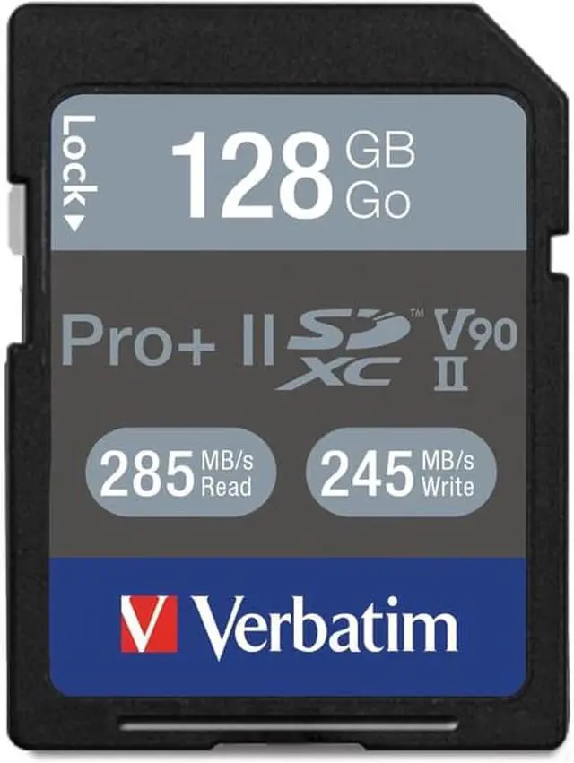 Alt view image 2 of 4 - Verbatim Pro II Plus 128GB Secure Digital Extended Capacity (SDXC) Memory (Flash Memory) Model 99165