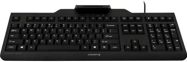 Alt view image 2 of 3 - CHERRY JK-A0100EU-2 BLACK USB KEYBOARD WITH HIGH PERFORMANCE PCSC/EMV SMART CARD READER. US INTL. 10