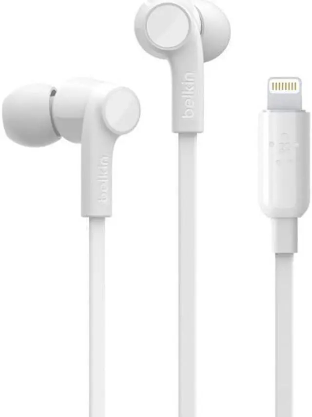 Alt view image 8 of 20 - Belkin SoundForm Wired Earbuds with Lightning Connector (G3H0001btWHT) - White