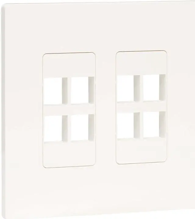 Alt view image 2 of 7 - Tripp Lite 8-Port Keystone Double-Gang Faceplate White TAA N080208