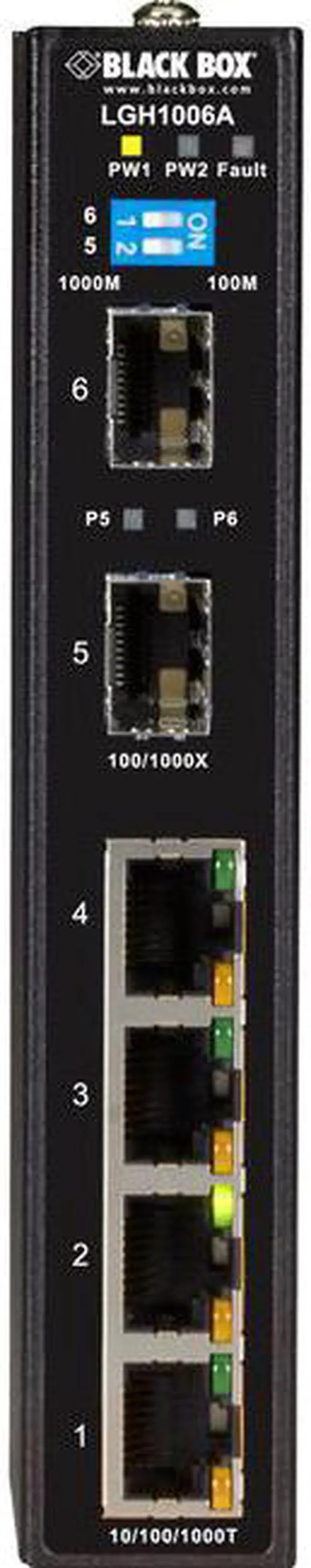 Alt view image 3 of 12 - BLACK BOX LGH1006A GIGABIT ETHERNET (1000-MBPS) EXTREME TEMPERATURE SWITCH - (4) 10/100/1000-MBPS C