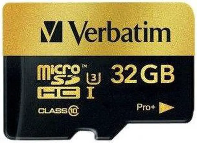 Alt view image 3 of 7 - Verbatim Memory Card microSDHC w/Adapter 32GB BK/GD 44033