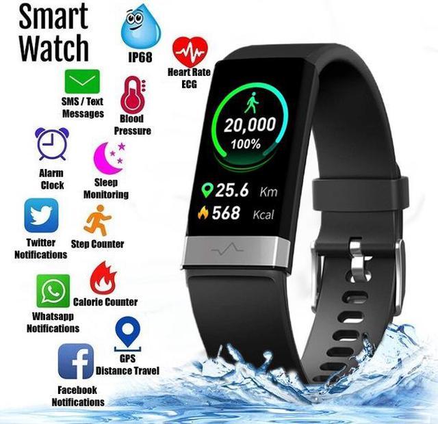 Smart Bracelet Blood Pressure Heart Rate Health Monitoring Waterproof  Bracelet,built-in GPS, heart rate, sleep and swimming tracking - Walmart.com