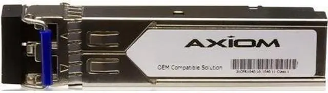 Main image of Axiom SFP Transceiver Modules are certified 100% compliant in all OEM applications. They are pre-configured with an application specific code to meet the requirement set forth by the router and switch OEMs. Axiom compatible transceivers per