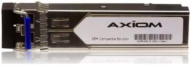 Main image of Axiom SFP+ Transceiver Modules are certified 100% compliant in all OEM applications. They are pre-configured with an application specific code to meet the requirement set forth by the router and switch OEMs. Axiom compatible transceivers pe