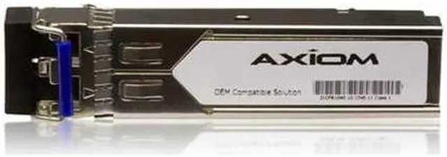 Main image of Axiom SFP+ Transceiver Modules are certified 100% compliant in all OEM applications. They are pre-configured with an application specific code to meet the requirement set forth by the router and switch OEMs. Axiom compatible transceivers pe