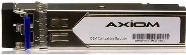 Main image of Axiom SFP Transceiver Modules are certified 100% compliant in all OEM applications. They are pre-configured with an application specific code to meet the requirement set forth by the router and switch OEMs. Axiom compatible transceivers per