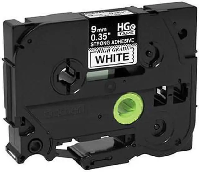 Alt view image 2 of 4 - Brother 9Mm (0.35") Black On White Hge Tape With Standard Adhesive 8M (26.2 Ft) - 5 Pack