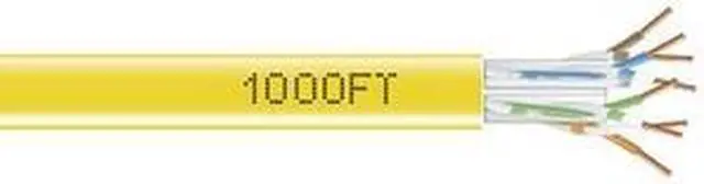 Main image of Black Box EYN872A-PB-1000 GigaTrue CAT6 550-MHz Solid Bulk Cable - Unshielded, CMR Grade PVC, Yellow, 1000-ft.