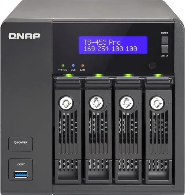 Alt view image 4 of 6 - QNAP TS-453 Pro (8GB RAM version) 4-Bay Professional-grade NAS, Intel 2.0 GHz Quad Core CPU with Media Transcoding