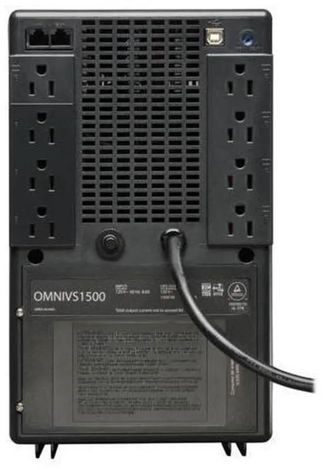 Alt view image 8 of 16 - Tripp Lite OMNIVS1500 OMNI VS 1500 VA 940 Watts 8 Outlets Line Interactive Tower UPS