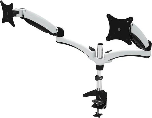 Alt view image 3 of 14 - Amer Mounts Dual Articulating Monitor Mount. Clamp Base. Supports 15 to 28" monitors.