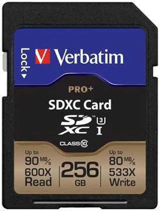 Alt view image 10 of 20 - Verbatim Memory Card SDXC 90MB/s Read Speed 256GB BK/GD 99141