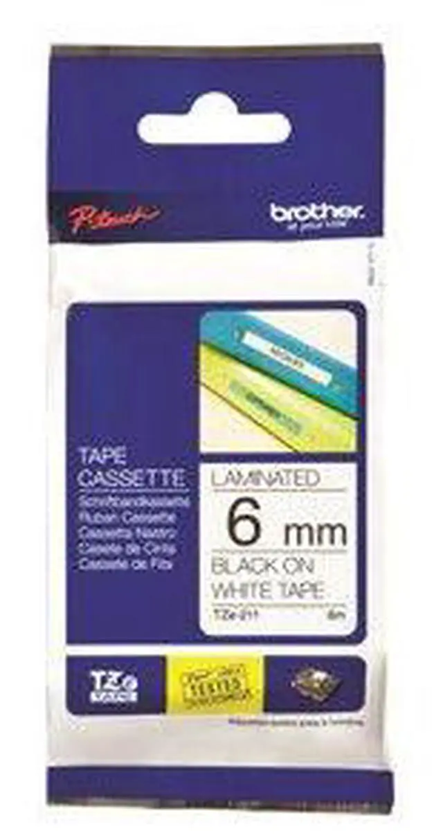 Alt view image 2 of 20 - BLACK ON WHITE TAPE (6MM)