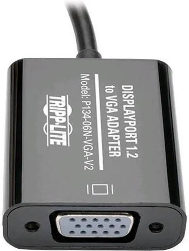 Alt view image 4 of 11 - Tripp Lite DisplayPort to VGA Active Cable Adapter, DP 1.2, Converter for DP to HD15 (M/F), 1920 x 1200/1080p, 6 in. (P134-06N-VGA-V2)