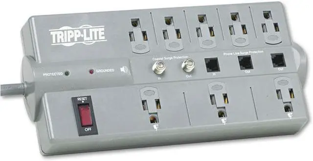 Main image of Tripp Lite Tlp808Teltv 8-Outlet Surge Suppressor ,Telephone, Modem, Fax & Coaxial Protection