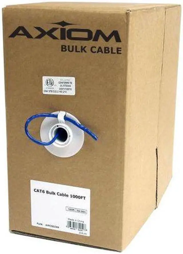Alt view image 2 of 6 - Axiom C6ABCS-B1000-AX Cable - 1000 Ft - Utp - Cat 6A - Ieee 802.3An - Stranded - Blue