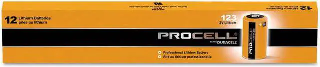 Alt view image 2 of 6 - DURACELL Procell 3V 123 / DL123A / CR123A / EL123A Lithium Battery, 12-box