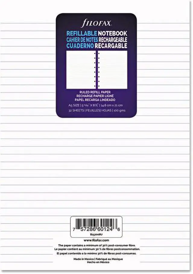 Alt view image 4 of 11 - Pack of 32 Filofax A5 (5.8" x 8.3") Notebook Refills, Ruled