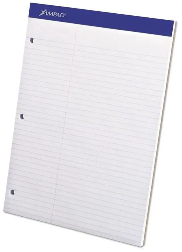 Alt view image 2 of 15 - Ampad Double Sheets Pad Law Rule 8 1/2 x 11 3/4 White 100 Sheets 20345