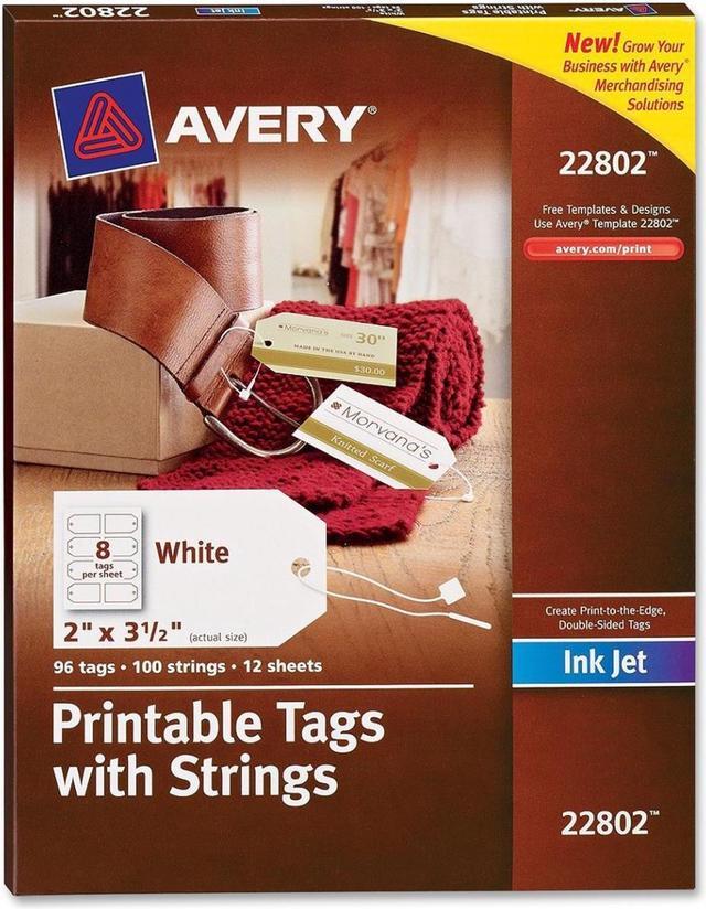 Alt view image 4 of 20 - Avery Printable Rectangular Tags with Strings 2 x 3 1/2 White 96/Pack 22802