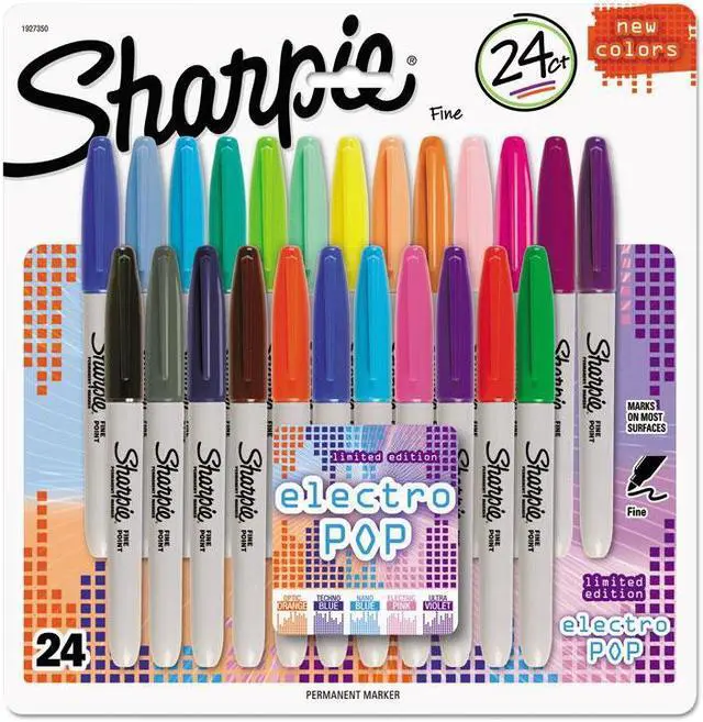 Alt view image 7 of 9 - Permanent Marker Fine Point 24/PK Assorted