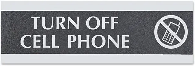Alt view image 7 of 12 - Headline Sign Century Series Office Sign TURN OFF CELL PHONE 9 x 3 4759