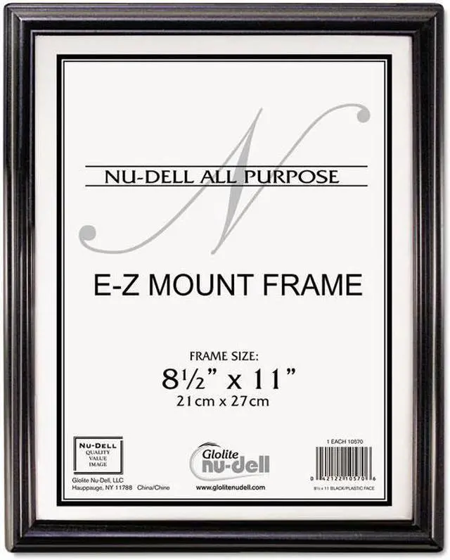 Alt view image 3 of 7 - NuDell EZ Mount Document Frame, Plastic, 8 1/2 x 11, Black