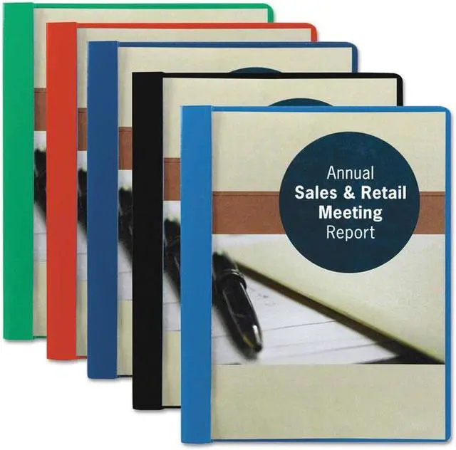 Alt view image 4 of 10 - Smead Poly Report Cover Tang Clip Letter 1/2" Capacity Clear/Blue 25/Box 87452