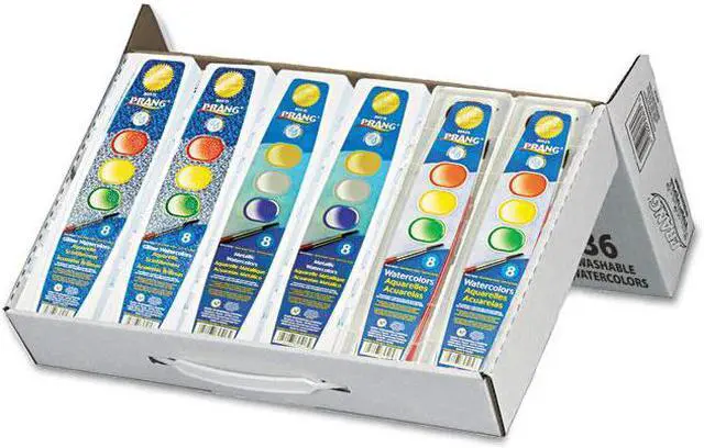 Alt view image 6 of 13 - Prang Semi-Moist Washable Watercolor Paint Set Assorted Colors 8 Colors/Set 36 Sets/Box (DIX80519)