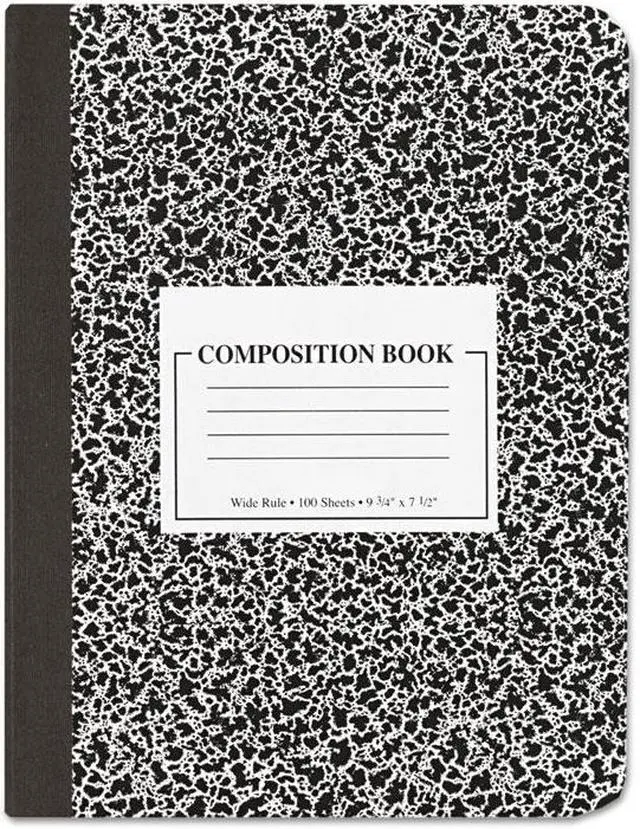Main image of Innovera 20930 Composition Book, Wide Rule, 9 3/4 X 7 1/2, White, 100 Sheets
