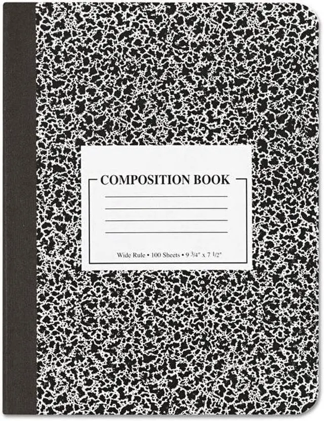 Main image of Innovera 20936 Composition Book, Wide Rule, 9 3/4 X 7 1/2, White, 100 Sheets, 6/Pack