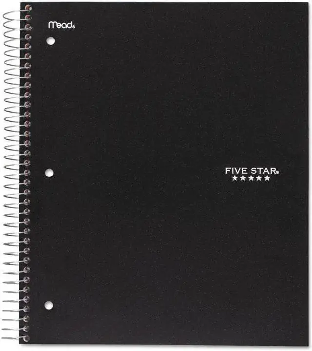 Main image of Five Star 72057 Wirebound Notebook, College Rule, 11 X 8 1/2, 100 Sheets, Black