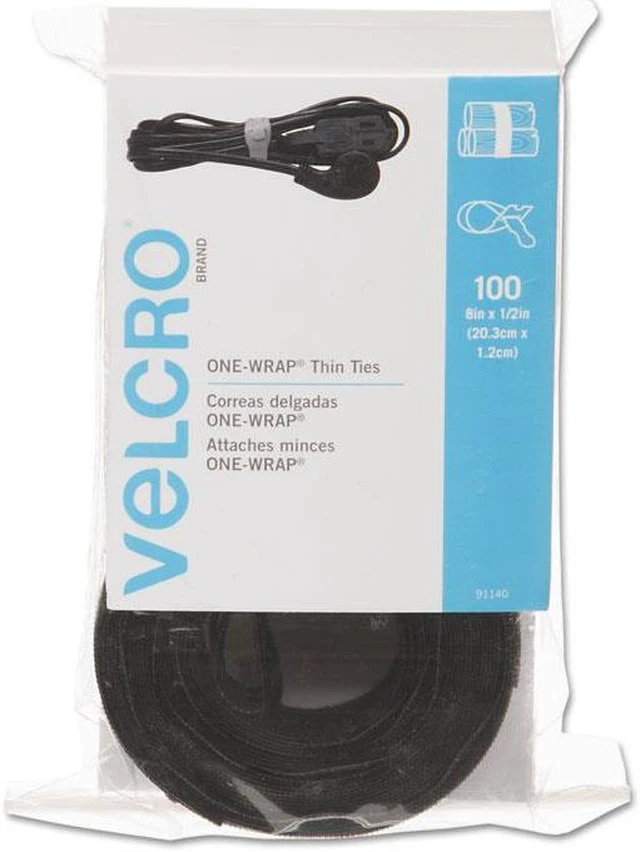 Alt view image 11 of 12 - Reusable Self-Gripping Cable Ties 1/2 x Eight Inches Black 100 Ties/Pack