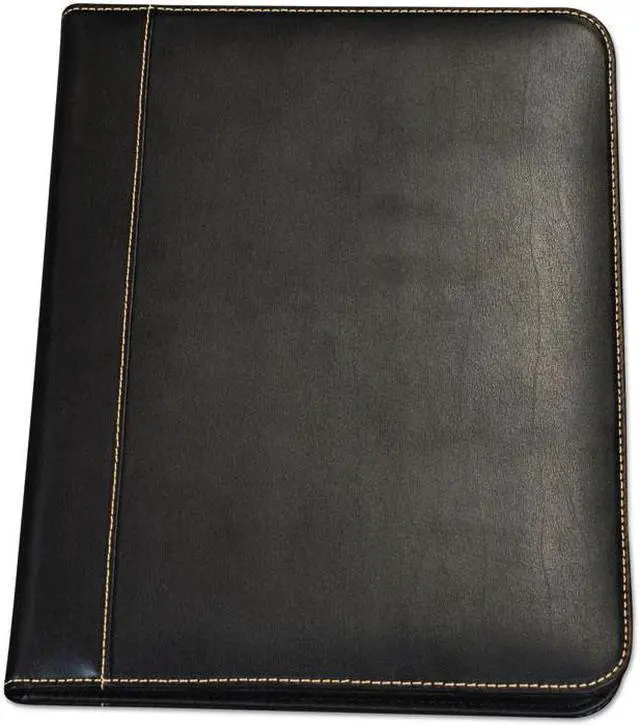Main image of Samsill 71710 Contrast Stitch Leather Padfolio, 8 1/2 X 11, Leather, Black