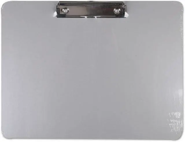 Main image of Universal 40302 Plastic Brushed Aluminum Clipboard, Landscape, 1/2 Inch Capacity, 11 X 8 1/2