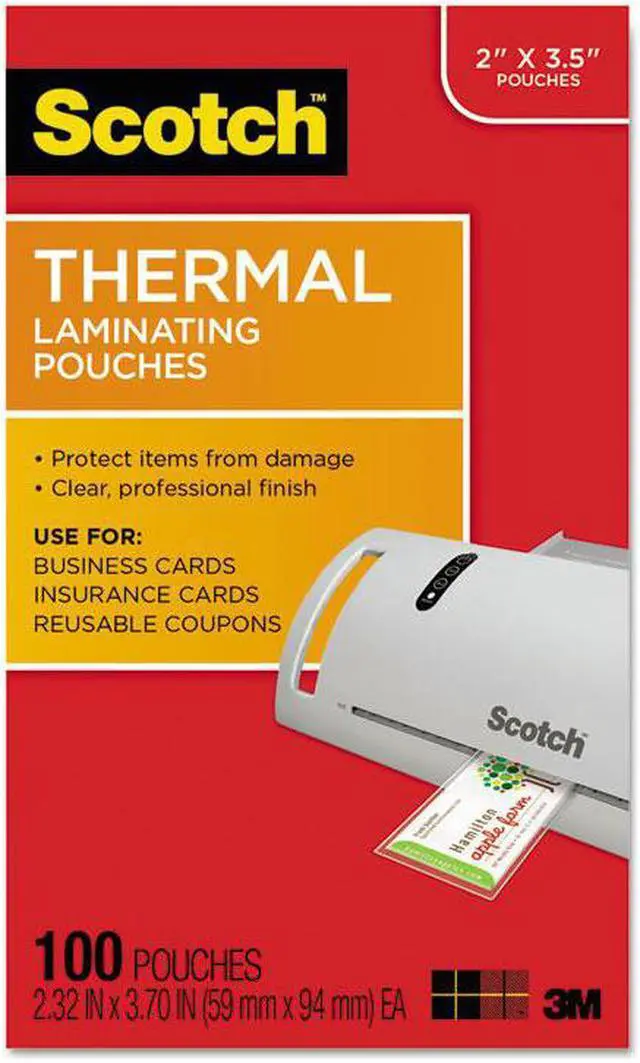 Alt view image 6 of 16 - Scotch Business Card Size Thermal Laminating Pouches 5 mil 3 3/4 x 2 3/8 100/Pack TP5851100